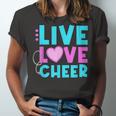 Live Love Cheer Funny Cheerleading Lover Quote Cheerleader V2 Unisex Jersey Short Sleeve Crewneck Tshirt