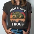 Man I Love Frogs Funny Retro Frog Unisex Jersey Short Sleeve Crewneck Tshirt