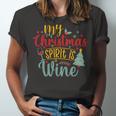 My Christmas Spirit Is Wine Funny 555 Shirt Unisex Jersey Short Sleeve Crewneck Tshirt