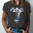 New Jersey Thin Blue Line Flag And Angel For Law Enforcement Jersey T-Shirt