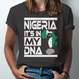 Nigeria Is In My Dna Nigerian Flag Africa Map Raised Fist Jersey T-Shirt