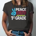 Peace Out 1St Grade Last Day Of School Teacher Girl Boy Jersey T-Shirt