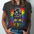 Be You Pride Lgbtq Gay Lgbt Ally Rainbow Flag Woman Face Jersey T-Shirt