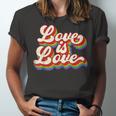 Rainbow Vintage Love Is Love Lgbt Gay Lesbian Pride Jersey T-Shirt