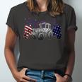 Red White Blue Tractor Usa Flag 4Th Of July Patriot Farmer Unisex Jersey Short Sleeve Crewneck Tshirt