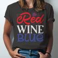 Red Wine Blue 4Th Of July Wine Red White Blue Wine Glasses V2 Unisex Jersey Short Sleeve Crewneck Tshirt