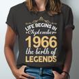September 1966 Birthday Life Begins In September 1966 V2 Unisex Jersey Short Sleeve Crewneck Tshirt