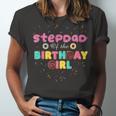 Stepdad Of The Birthday Girl Funny Donut Birthday Unisex Jersey Short Sleeve Crewneck Tshirt