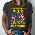 Veteran Veterans Day Womens Proud Wife Of A Vietnam Veteran For 70 Navy Soldier Army Military Unisex Jersey Short Sleeve Crewneck Tshirt