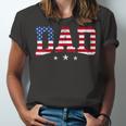 Vintage Dad Fathers Day American Flag Usa Dad 4Th Of July Jersey T-Shirt