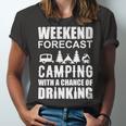 Weekend Forecast Camping With A Chance 21 Shirt Unisex Jersey Short Sleeve Crewneck Tshirt