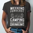 Weekend Forecast Camping With A Chance 22 Shirt Unisex Jersey Short Sleeve Crewneck Tshirt