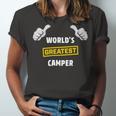 Worlds Greatest Camper Funny Camping Gift CampShirt Unisex Jersey Short Sleeve Crewneck Tshirt