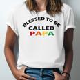 Blessed To Be Called Papa Sticker Unisex Jersey Short Sleeve Crewneck Tshirt