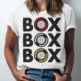 Box Box Box F1 Tyre Compound Design V2 Unisex Jersey Short Sleeve Crewneck Tshirt