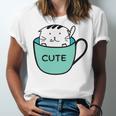 Cute Cat In Mug Unisex Jersey Short Sleeve Crewneck Tshirt