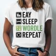 Eat Eat Sleep Wordle Repeat Wordle Lover Wordle Addict Unisex Jersey Short Sleeve Crewneck Tshirt