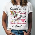 Friends Dont Let Friends Fight Brain Aneurysm Alone Unicorn Burgundy Ribbon Brain Aneurysm Bpd Brain Aneurysm Unisex Jersey Short Sleeve Crewneck Tshirt