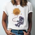 Funny Astronaut Monkey Blowing Sun V2 Unisex Jersey Short Sleeve Crewneck Tshirt