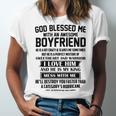 God Blessed Me With An Awesome Boyfriend Unisex Jersey Short Sleeve Crewneck Tshirt