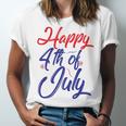 Happy 4Th Of July Dark Red Blue Text Unisex Jersey Short Sleeve Crewneck Tshirt