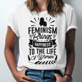 Happy Feminist Unisex Jersey Short Sleeve Crewneck Tshirt