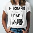 Husband Dad Fishing Legend Funny Fathers Day Father Fishermen Fishing Lovers Fishing V2 Unisex Jersey Short Sleeve Crewneck Tshirt