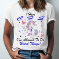 I Have Chronic Fatigue Syndrome Cfs Im Allowed To Do Weird Things Unicorn Blue Ribbon Chronic Fatigue Syndrome Support Cfs Awareness Unisex Jersey Short Sleeve Crewneck Tshirt