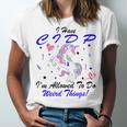 I Have Cidp Im Allowed To Do Weird Things Unicorn Blue Ribbon Cidp Support Cidp Awareness Unisex Jersey Short Sleeve Crewneck Tshirt