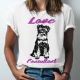 Miniature Schnauzer At Home Love Consultant Multi Tasking Dog Unisex Jersey Short Sleeve Crewneck Tshirt