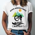 Never Underestimate An Old Guy On A Bicycle Unisex Jersey Short Sleeve Crewneck Tshirt