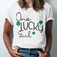 One Lucky Girl Funny St Patrick Day Unisex Jersey Short Sleeve Crewneck Tshirt