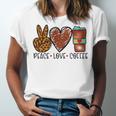 Peace Love Coffee Unisex Jersey Short Sleeve Crewneck Tshirt