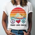 Peace Love Cruising Family Cruise Vacation Matching Gift Unisex Jersey Short Sleeve Crewneck Tshirt