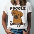 Puggle Dog Snuggles Funny Cute Pug Beagle Mom Dad Unisex Jersey Short Sleeve Crewneck Tshirt