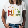 Rasta Colored Hi For Life Hawaii Palm Tree Tee Jersey T-Shirt