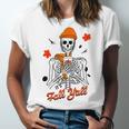 Skeleton It’S Fall Y’All Thanksgiving Funny Autumn Halloween Unisex Jersey Short Sleeve Crewneck Tshirt