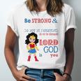 Superhero Christian Be Strong And Courageous Joshua 19 Jersey T-Shirt