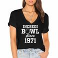 51 Years Old Bowler Bowling 1971 51St Birthday Women's Jersey Short Sleeve Deep V-Neck Tshirt