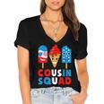 Cousin Squad 4Th Of July Cousin Crew American Flag Ice Pops Women's Jersey Short Sleeve Deep V-Neck Tshirt
