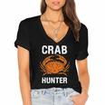 Crab Hunter Crab Lover Vintage Crab Women's Jersey Short Sleeve Deep V-Neck Tshirt