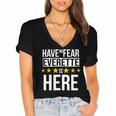 Have No Fear Everette Is Here Name Women's Jersey Short Sleeve Deep V-Neck Tshirt