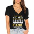 I Dont Make Mistakes Piano Musician Humor Women's Jersey Short Sleeve Deep V-Neck Tshirt