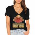 Make Thanksgiving Great Again Trump 907 Shirt Women's Jersey Short Sleeve Deep V-Neck Tshirt