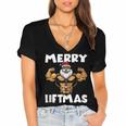 Merry Liftmas 300 Trending Shirt Women's Jersey Short Sleeve Deep V-Neck Tshirt