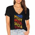 Mind Body Soul Yoga 114 Trending Shirt Women's Jersey Short Sleeve Deep V-Neck Tshirt