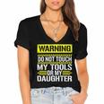 Warning Do Not Touch My Tools 196 Shirt Women's Jersey Short Sleeve Deep V-Neck Tshirt