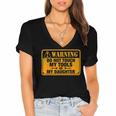 Warning Do Not Touch My Tools 198 Shirt Women's Jersey Short Sleeve Deep V-Neck Tshirt