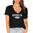 Womens Brooklyn Girl New York Born Raised Home State Pride Gift Women's Jersey Short Sleeve Deep V-Neck Tshirt