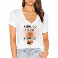 Best Seller Should I Stay Or Should Eggo Merchandise Women's Jersey Short Sleeve Deep V-Neck Tshirt